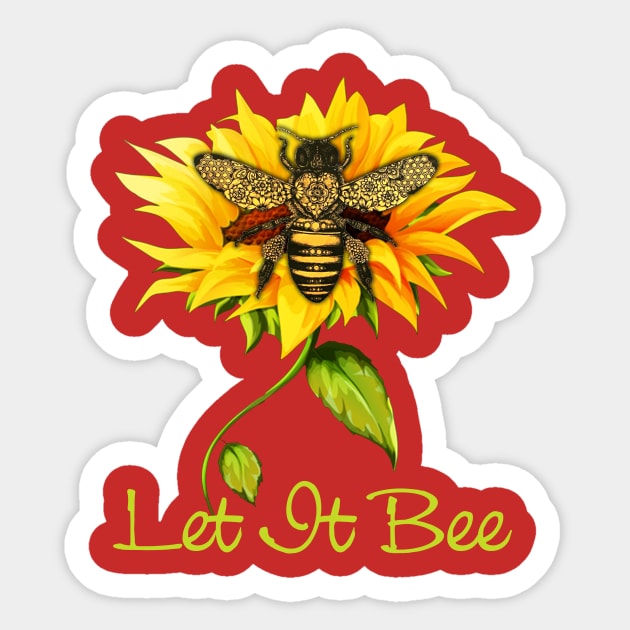 Tee Let It Bee Sunflower Graphic Sticker by Simpsonfft